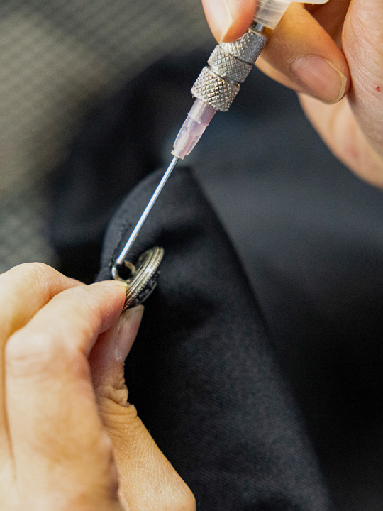 ボタン付け替え