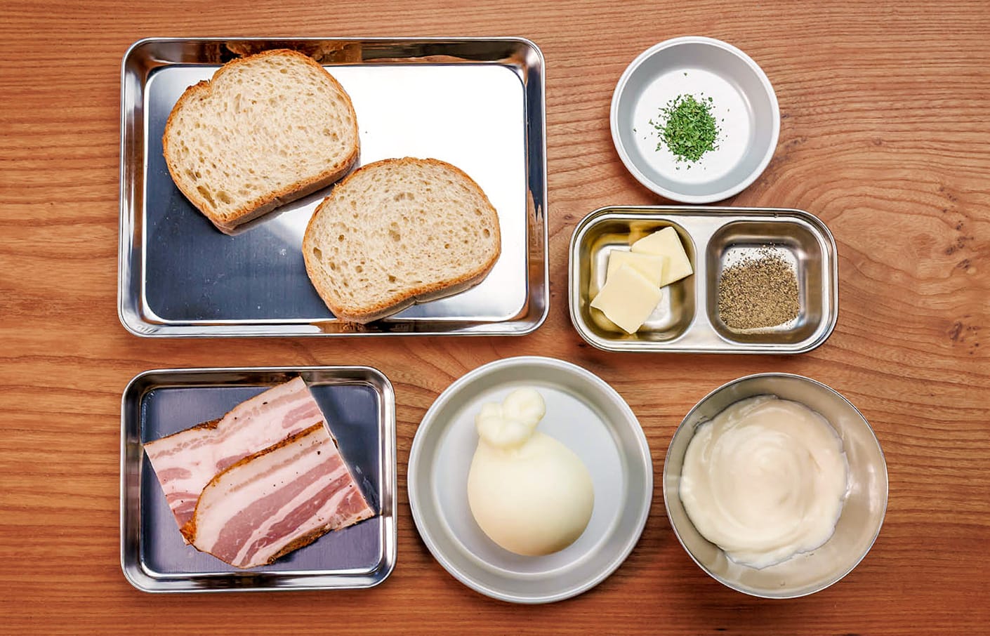 ベーコンとチーズのクロックムッシュ・材料