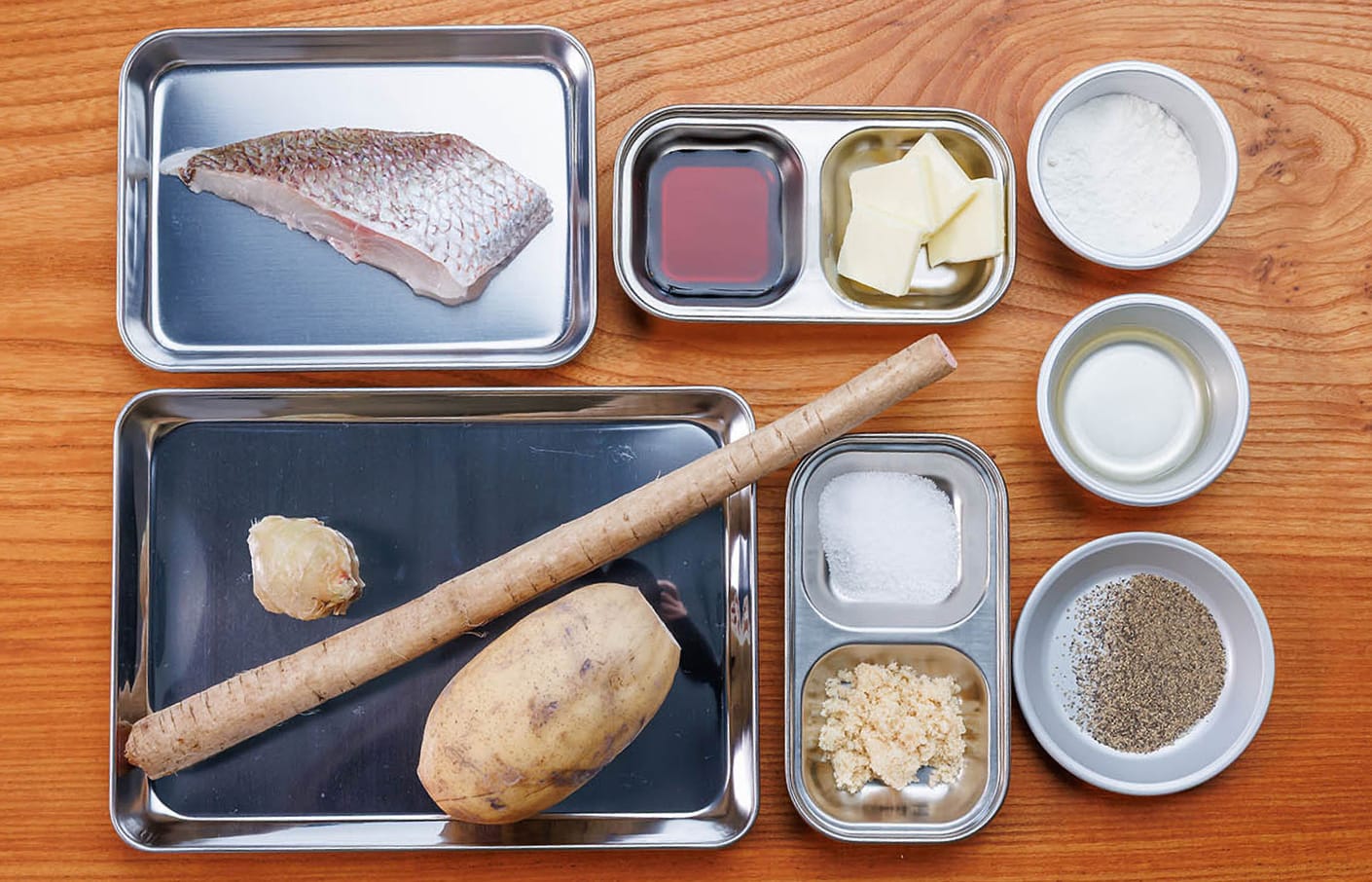 真鯛とレンコン・ゴボウのソテー・材料