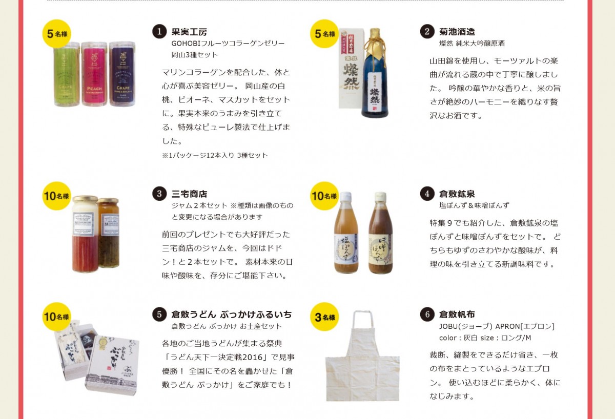 平成28年度クラシキ文華アンケート プレゼント発送