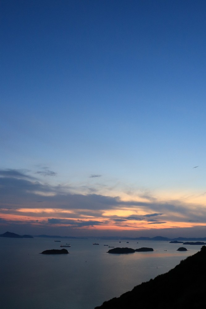 三百山からの夕日