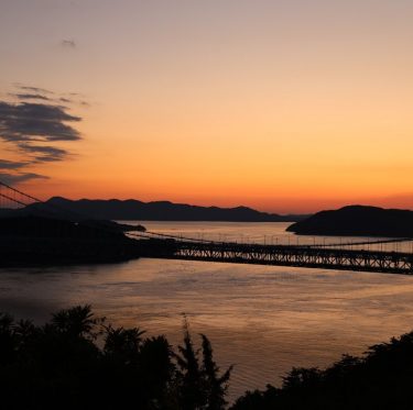 鷲羽山第二展望台からの夕陽（2023年10月31日） 1-3