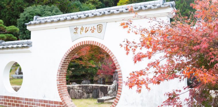まきび公園の紅葉が見頃です